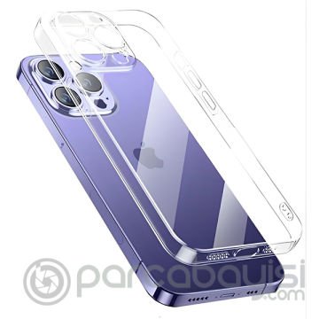 ALLY iPhone 14 Pro 6.1inç Crystal Clear Kamera Korumalı Sert PC Kılıf