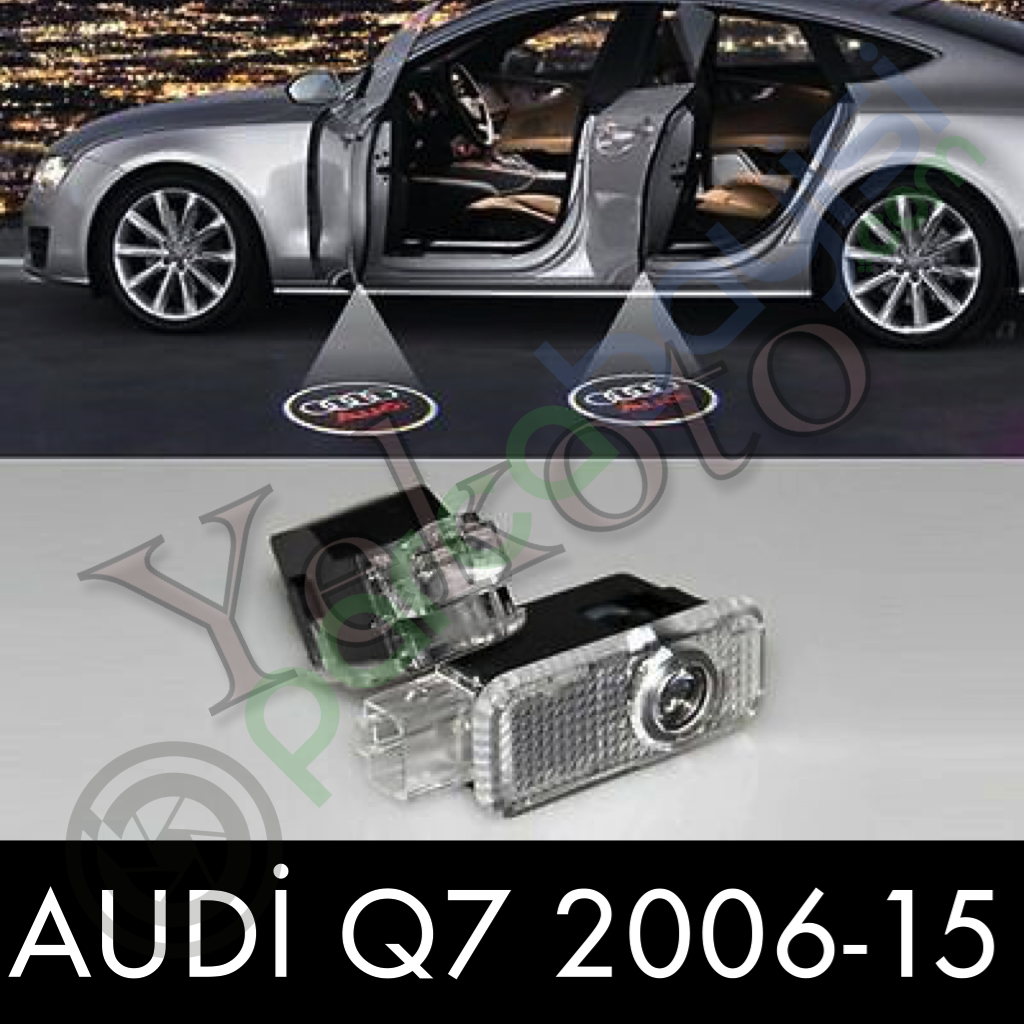 Audi Q7 2006-2015 Arası Uyumlu Araca Özel Kapı Logo Aydınlatma Hologram Hayalet Kapıaltı Logo