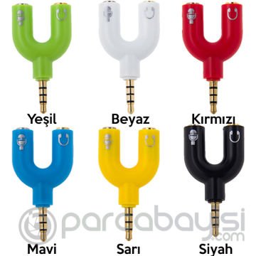 ALLY 3.5 mm Kulaklık Mikrofon Çoklayıcı 3.5 mm Splitter Dönüştürücü