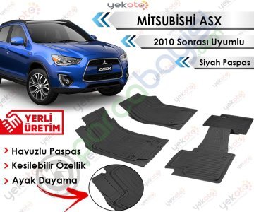 Mitsubishi Asx 2010 Sonrası Uyumlu Havuzlu Kesilebilir Siyah Paspas