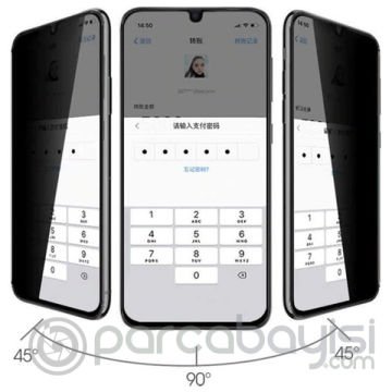 ALLY SM Galaxy A42 3D Full Privacy Gizlilik Tempered Cam Ekran Koruyucu