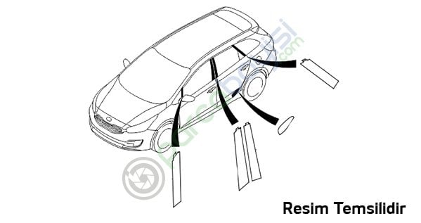 Kia Carens Arka Kapı Direk Bandı Siyah Sol Orjinal | 863811D000