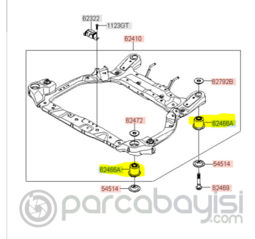 Kia Rio - Hyundai Accent Ön Travers Burcu Orjinal | 624851G010