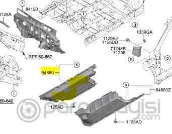Kia Sorento Alt Muhafaza Bakaliti Sağ Orijinal | 84227P4000