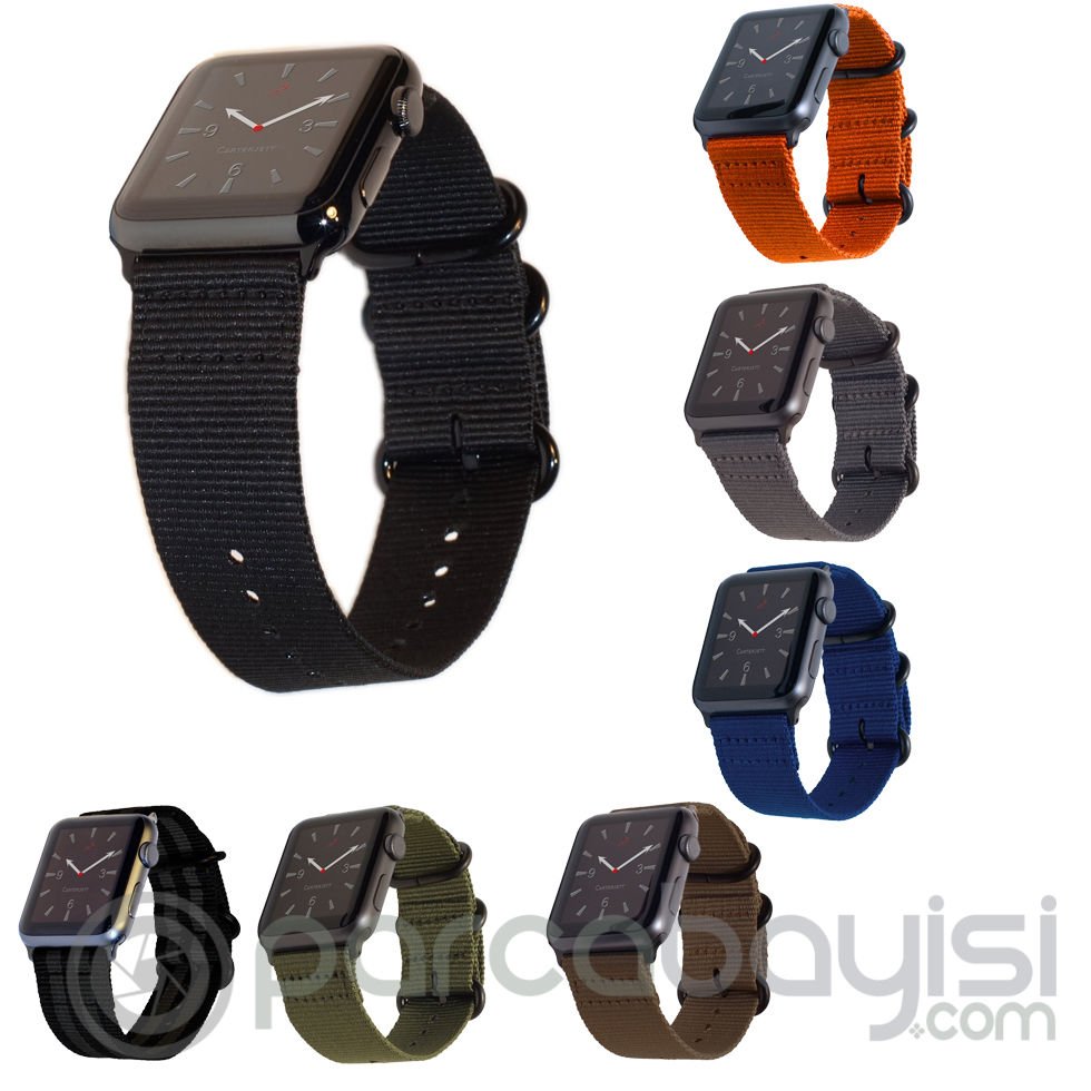 Ally Apple Watch 7-8 45mm 6-5-4 44mm Nylon Kayış 3 Tokalı 3-2-1 42mm