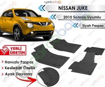 Nissan Juke 2010 Sonrası Uyumlu Havuzlu Kesilebilir Siyah Paspas