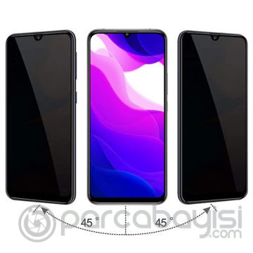 Xiaomi Mi 10 Lite 3D Full Privacy Gizlilik Tempered Cam Ekran Koruyucu