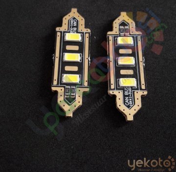 Yekled 41Mm Ampul 6 Led Beyaz Işık İç Tavan Plaka Aydınlatma Sofit Ampul Arıza Işığı Yakmaz Pro Canbus 2 Adet