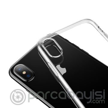 Baseus İphone Xs Max 6.5 Kılıf Simple Şeffaf Gel Darbe Emici Silikon Kılıf
