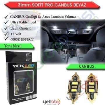 Yekled 31Mm Japon Ampul Led Beyaz Işık İç Tavan Plaka Aydınlatma Sofit Ampul Arıza Işığı Yakmaz Pro Canbus 2 Adet