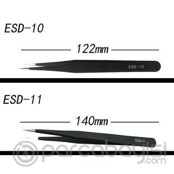 ESD 10 Hassas Elektronik Cımbız Seti Antistatik Çelik Tweezer Set