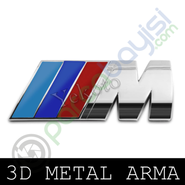 Bmw M Metal 3D Amblem Logo Orjinal Style Küçük Boy