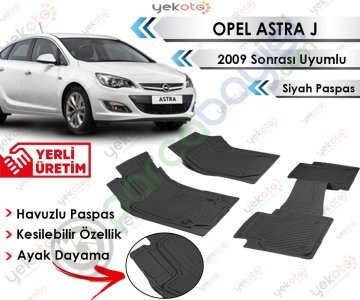 Opel Astra J 2009 Sonrası Uyumlu Havuzlu Kesilebilir Siyah Paspas