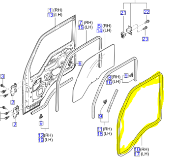 Kapı Gövde Fitili Sol K3000 KİA BONGO 2000-2001 | 0K60A59770