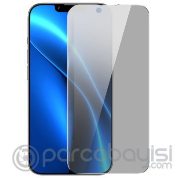 Baseus iPhone 14-13-13 Pro ile Uyumlu Privacy Hayalet Full Koruma Cam Ekran Koruyucu 2 Adet Set