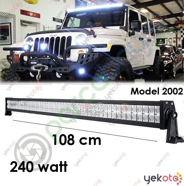 Off Road Led Bar 240W Led Işık Çift Sıra 10-30V 108 Cm Ultra Parlak 80 Led Sis Gündüz Farı Yeni Nesil