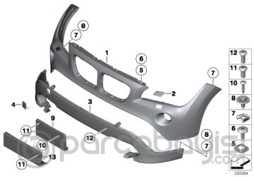BMW X1 ÖN TAMPON ALT KAPLAMA ORJİNAL | 51112993567