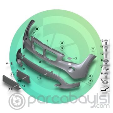 BMW X1 ÖN TAMPON ALT KAPLAMA ORJİNAL | 51112993567