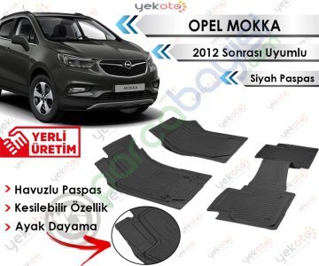 Opel Mokka 2012 Sonrası Uyumlu Havuzlu Kesilebilir Siyah Paspas