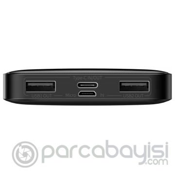Baseus Bipow 15W Hızlı Şarj 10000 mAh LED Göstergeli Powerbank
