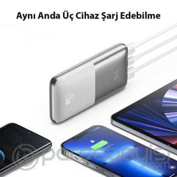 Baseus Bipow Pro 20W Dijital Göstergeli 10000mAh Hızlı Şarj Powerbank