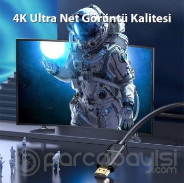 Baseus High Definition HDMI To HDMI Yüksek Çözünürlüklü Görüntü Kablosu - 4K 60Hz 3D HDR 18Gbps 5m