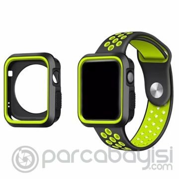 Ally Apple Watch 7-8 41mm 6-5-4 40mm Nike Style Çift Renk Silikon Kılıf 3-2-1 38mm