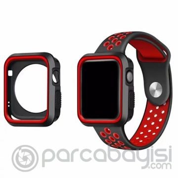 Ally Apple Watch 7-8 41mm 6-5-4 40mm Nike Style Çift Renk Silikon Kılıf 3-2-1 38mm