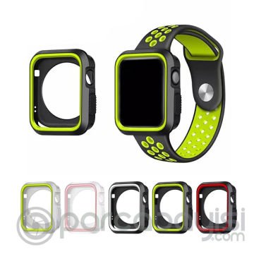 Ally Apple Watch 7-8 41mm 6-5-4 40mm Nike Style Çift Renk Silikon Kılıf 3-2-1 38mm