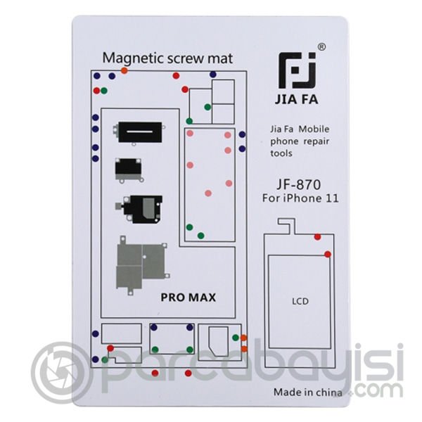 JIAFA JF-870 iPhone 11 Pro Max Mıknatıslı Çalışma Hasırı Vida Gostergeli