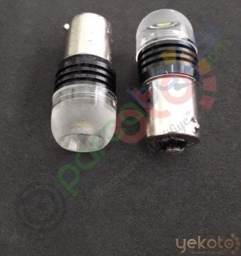 Yekled 1156 Tek Duy Ampul Led Çakarlı Beyaz Işık Stop Fren Lamba Mercekli Model 2 Adet