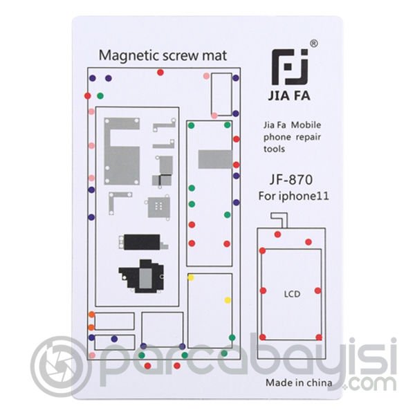 JIAFA JF-870 iPhone 11 6.1 İnc Mıknatıslı Çalışma Hasırı Vida Gostergeli