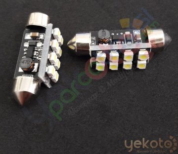 Yekled 39Mm Ampul 8 Led Beyaz Işık İç Tavan Plaka Aydınlatma Sofit Ampul Arıza Işığı Yakmaz Pro Canbus 2 Adet