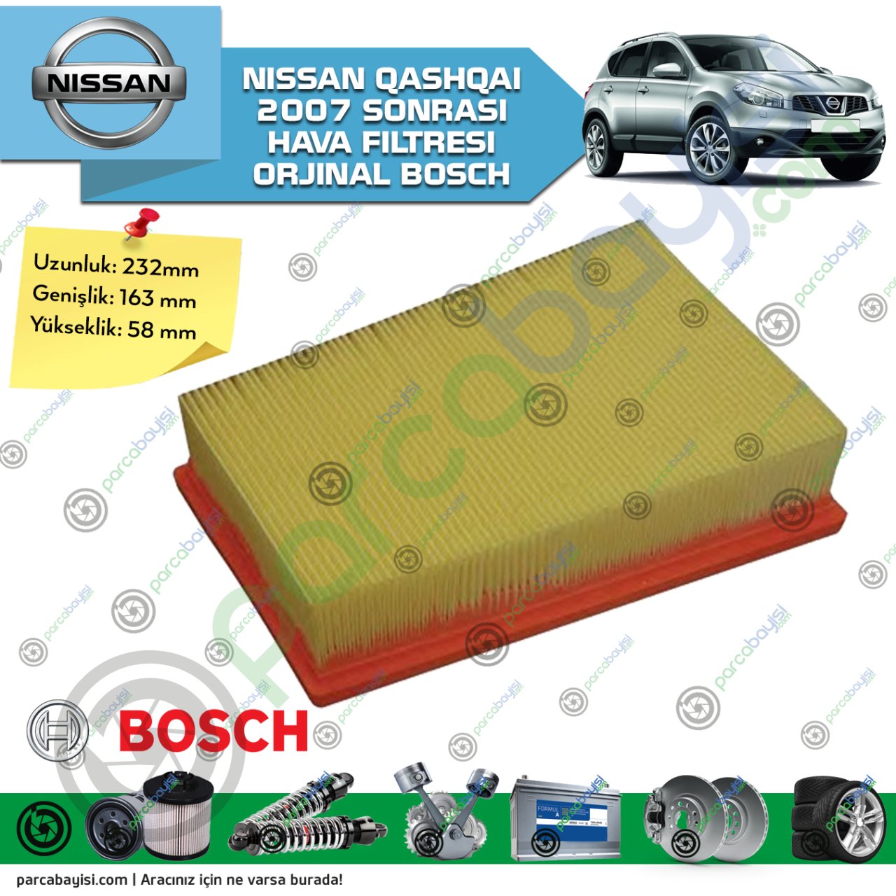 Nıssan Qashqaı Hava Filtresi 2007 Sonrası Orjinal 16546Jd20A-16546Jd20B-165466131R