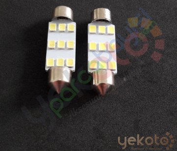 Yekled 39Mm Ampul Led Beyaz Işık İç Tavan Plaka Aydınlatma Sofit Ampul 9 Led 2 Adet