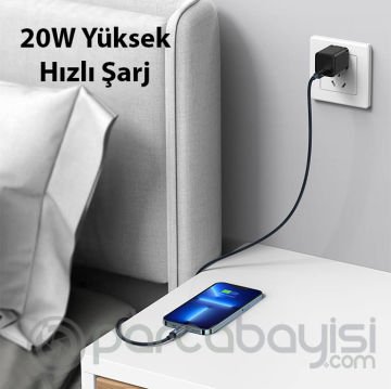 Baseus Explorer Series Auto Power 20W Type-C to iPhone Lightning Hızlı Şarj ve Data Kablosu 2m