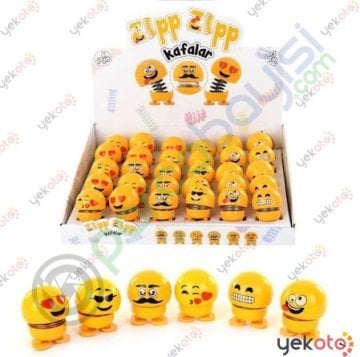 Zıp Zıp Emoji Kafalar Yaylı Sallanan Kafa Emoji Smile 6Lı Full Set