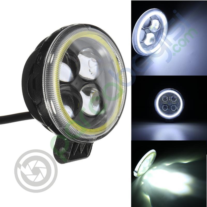 Motosiklet Angel Sis Farı Angel Mercekli 4 Led Angel Eyes Beyaz Çakar Modlu Araçlara Da Uyumlu