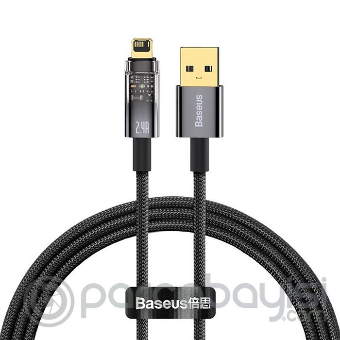 Baseus Explorer Series Auto Power USB to iPhone Lightning Hızlı Şarj ve Data Kablosu 2.4a 1m
