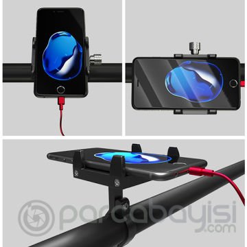 ALLY KR01 Bisiklet Motosiklet Gidon Telefon Tutucu,Metal Vidalı