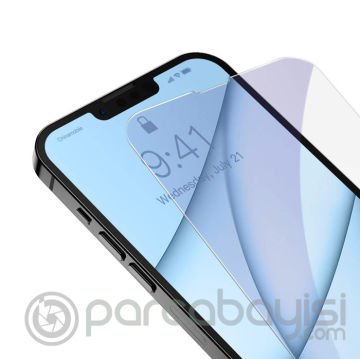 Baseus iPhone 13 Mini 0.3mm Göz Korumalı Full Cam Ekran Koruyucu 2 Adet Set