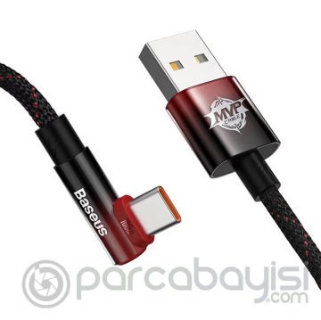Baseus MVP 2 Elbow 100W USB to Type-C Mobil Oyuncu Ultra Hızlı Şarj ve Data Kablosu 1m