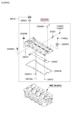 Kia Cerato Kulbütör Kapağı Orjinal | 224102A230