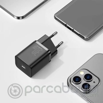 Baseus Super Si 1C 30W PD Type-C Hızlı Şarj Adaptörü - İPhone 14-13-12-11 Hızlı Şarj