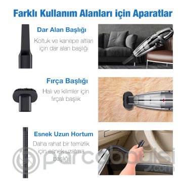 Ally R-6053 Kablosuz Güçlü El Araç-Ev Süpürgesi Kuru Islak 29000-31000rpm