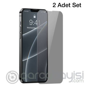Baseus iPhone 13 Mini Privacy Hayalet Cam Ekran Koruyucu 2 Adet Set