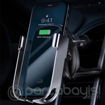 Baseus Rock-Solid Tam Otomatik 10W Wireless Kablosuz Araç Şarj Tutucu