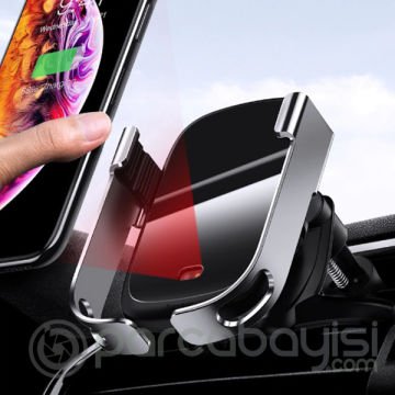 Baseus Rock-Solid Tam Otomatik 10W Wireless Kablosuz Araç Şarj Tutucu