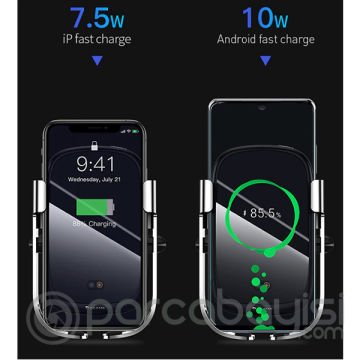 Baseus Rock-Solid Tam Otomatik 10W Wireless Kablosuz Araç Şarj Tutucu