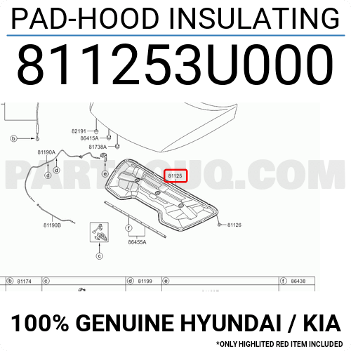 Kia Sportage Motor Kaput İzalasyon MUADİL-ÜRÜN | 811253U000